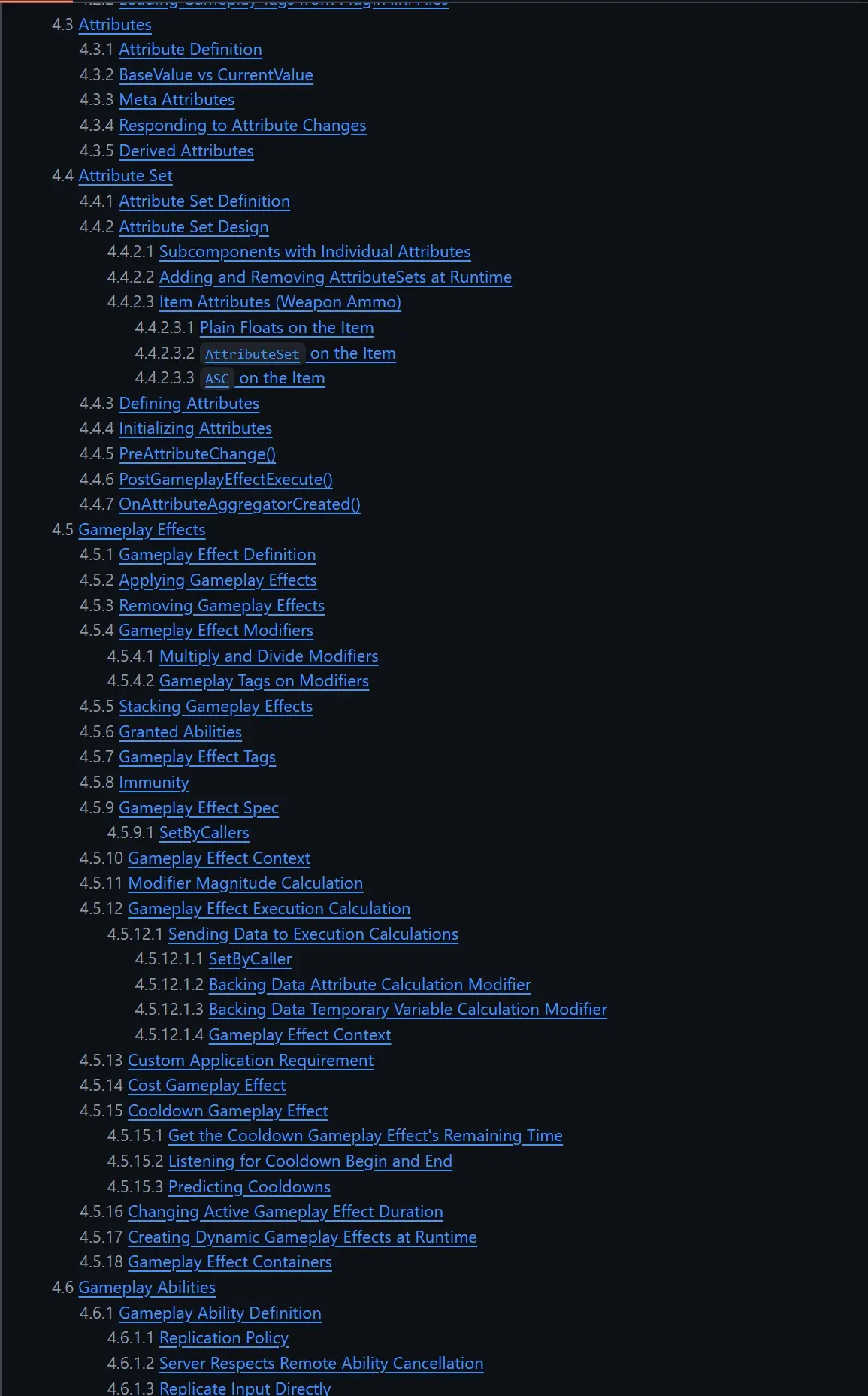 GAS Documentation TOC